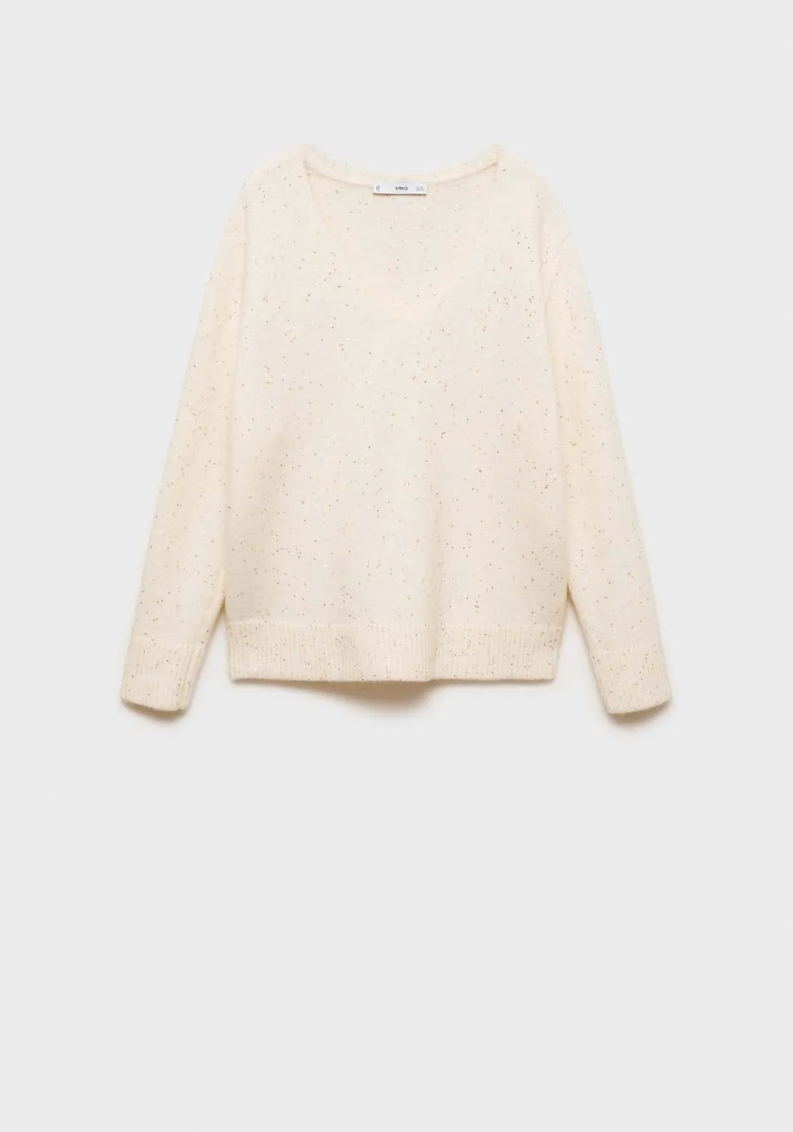 V-neck sequin sweater - Gold