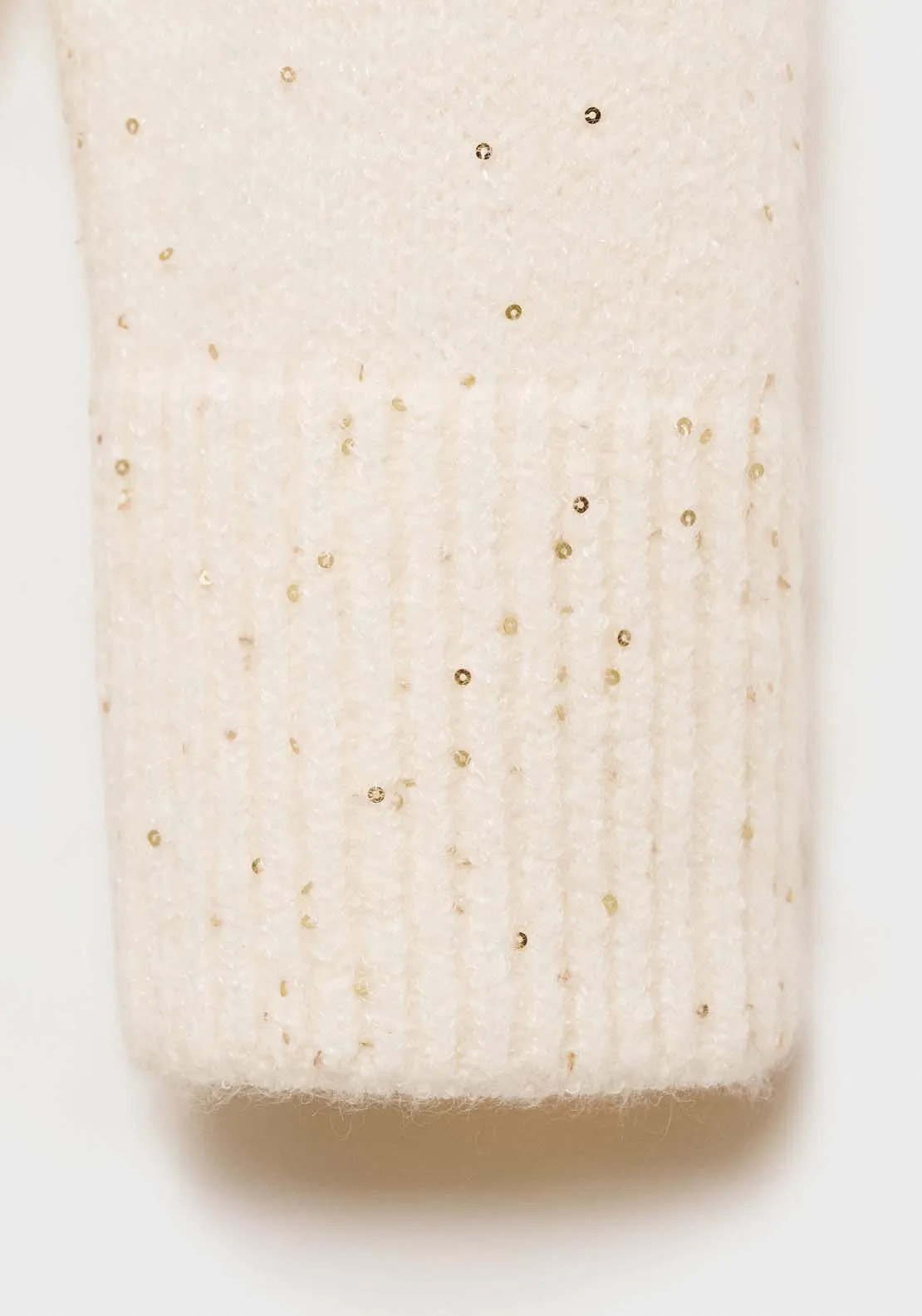 V-neck sequin sweater - Gold