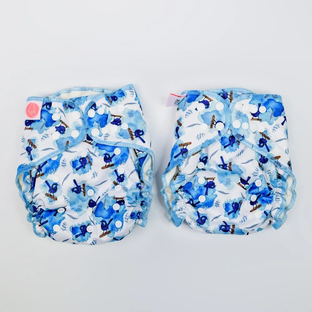 V1 Hybrid Fitted Nappy Cover| Raining Wren