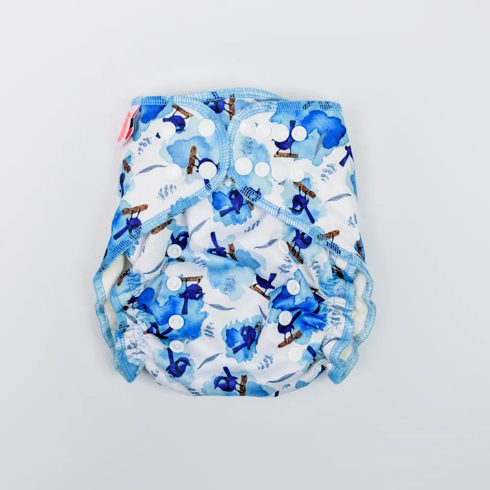 V1 Hybrid Fitted Nappy Cover| Raining Wren