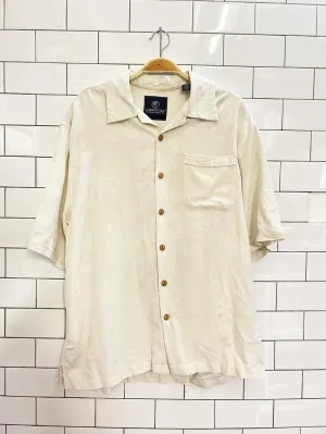 vintage 00s jamaica jaxx minimal floral silk shirt