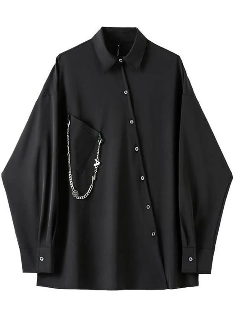 Vintage Black Gothic Blouse - Casual Shirt Style for Women