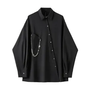 Vintage Black Gothic Blouse - Casual Shirt Style for Women