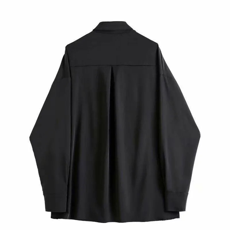 Vintage Black Gothic Blouse - Casual Shirt Style for Women