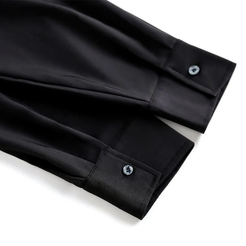 Vintage Black Gothic Blouse - Casual Shirt Style for Women