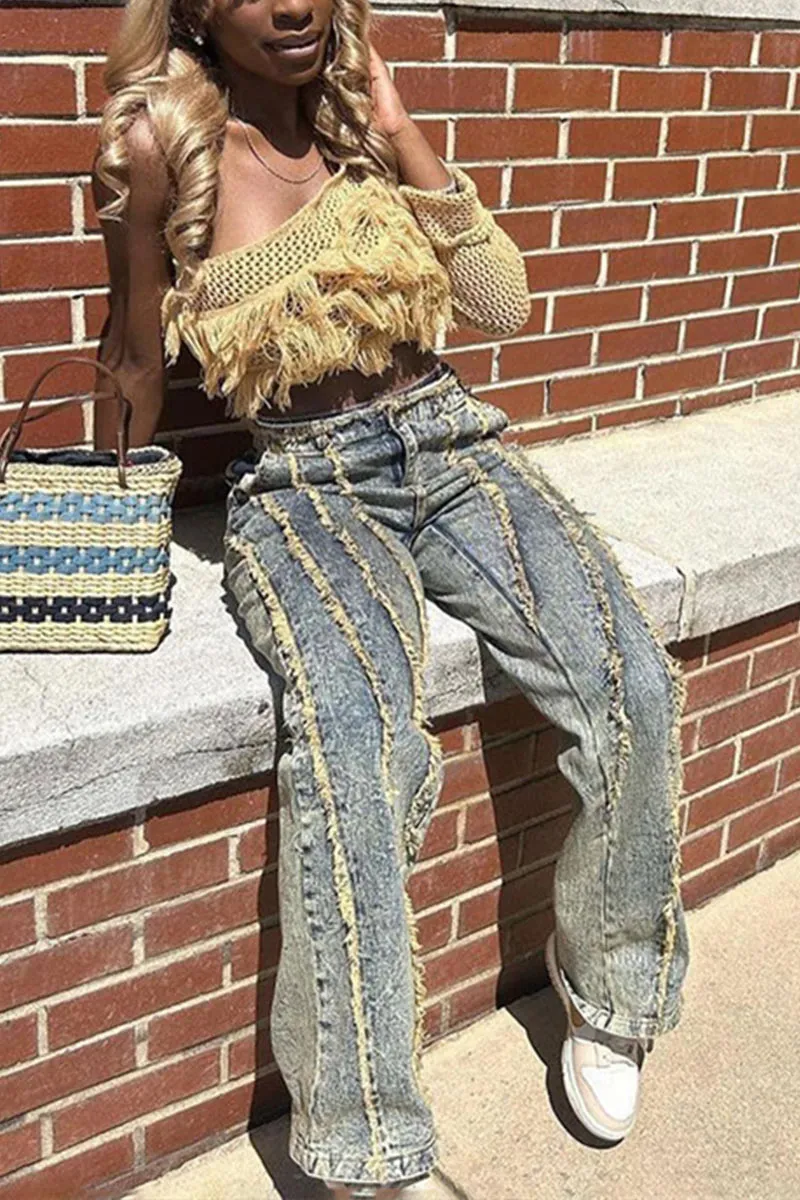 WG0174 Crochet Crop Sweater