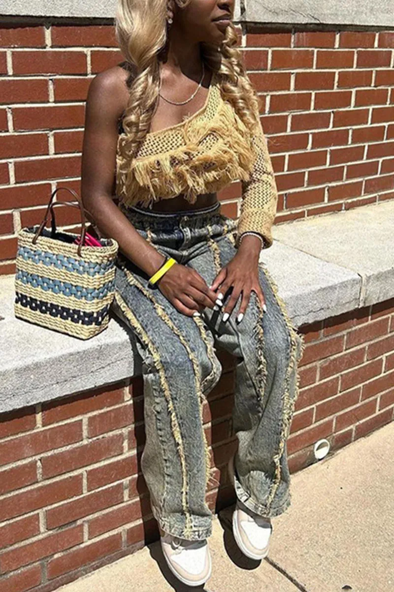 WG0174 Crochet Crop Sweater