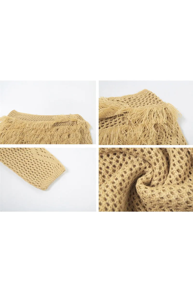 WG0174 Crochet Crop Sweater