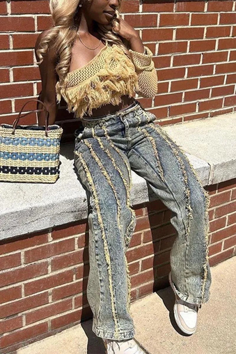 WG0174 Crochet Crop Sweater