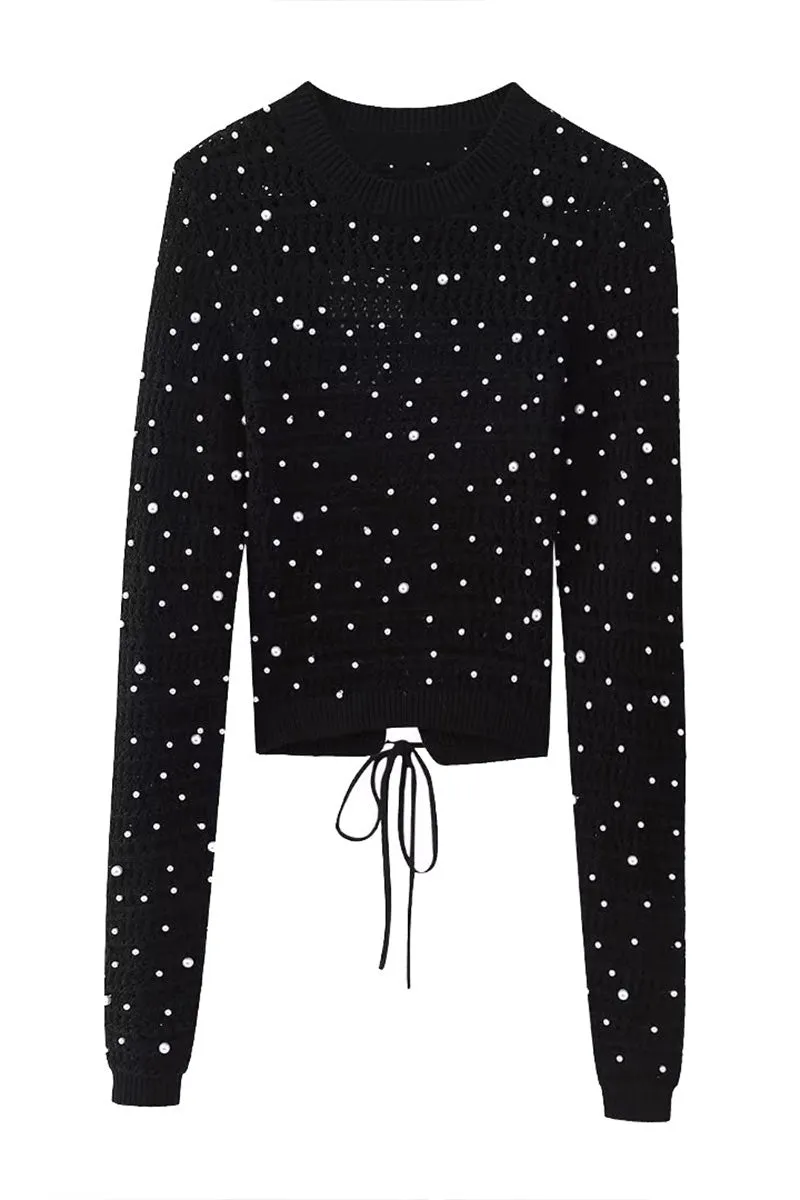 WG0214 Pearls Knitted Sweater