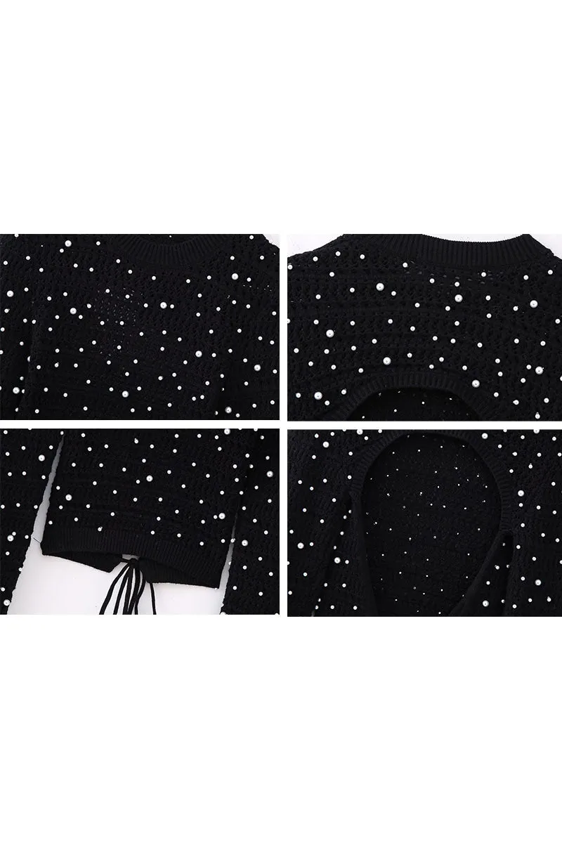 WG0214 Pearls Knitted Sweater