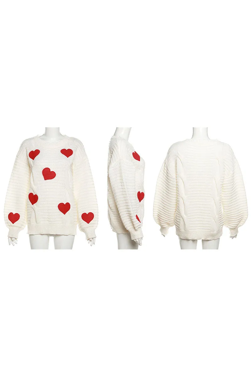 WH0103 Hearts Pullover Sweater