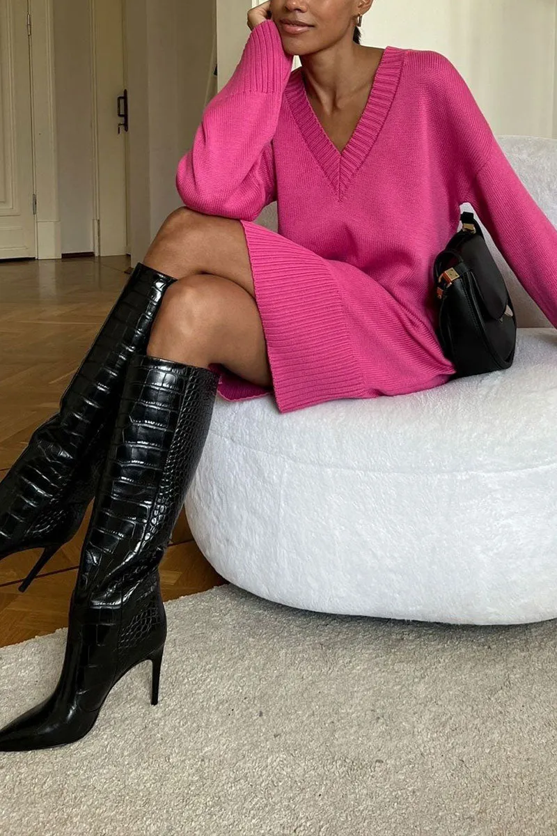 WH0200 Long Sleeve Knitted Sweater