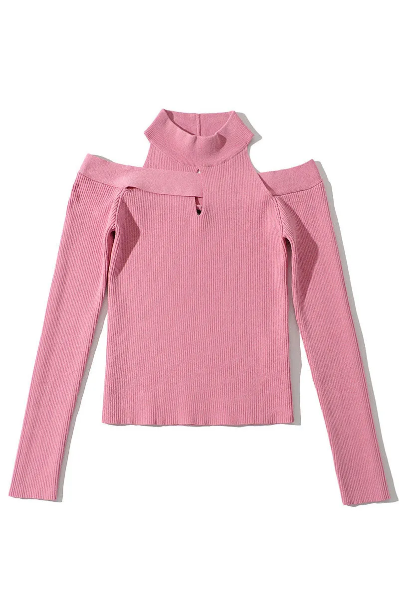 WJ0107 Cold Shoulder Fitted Shirt