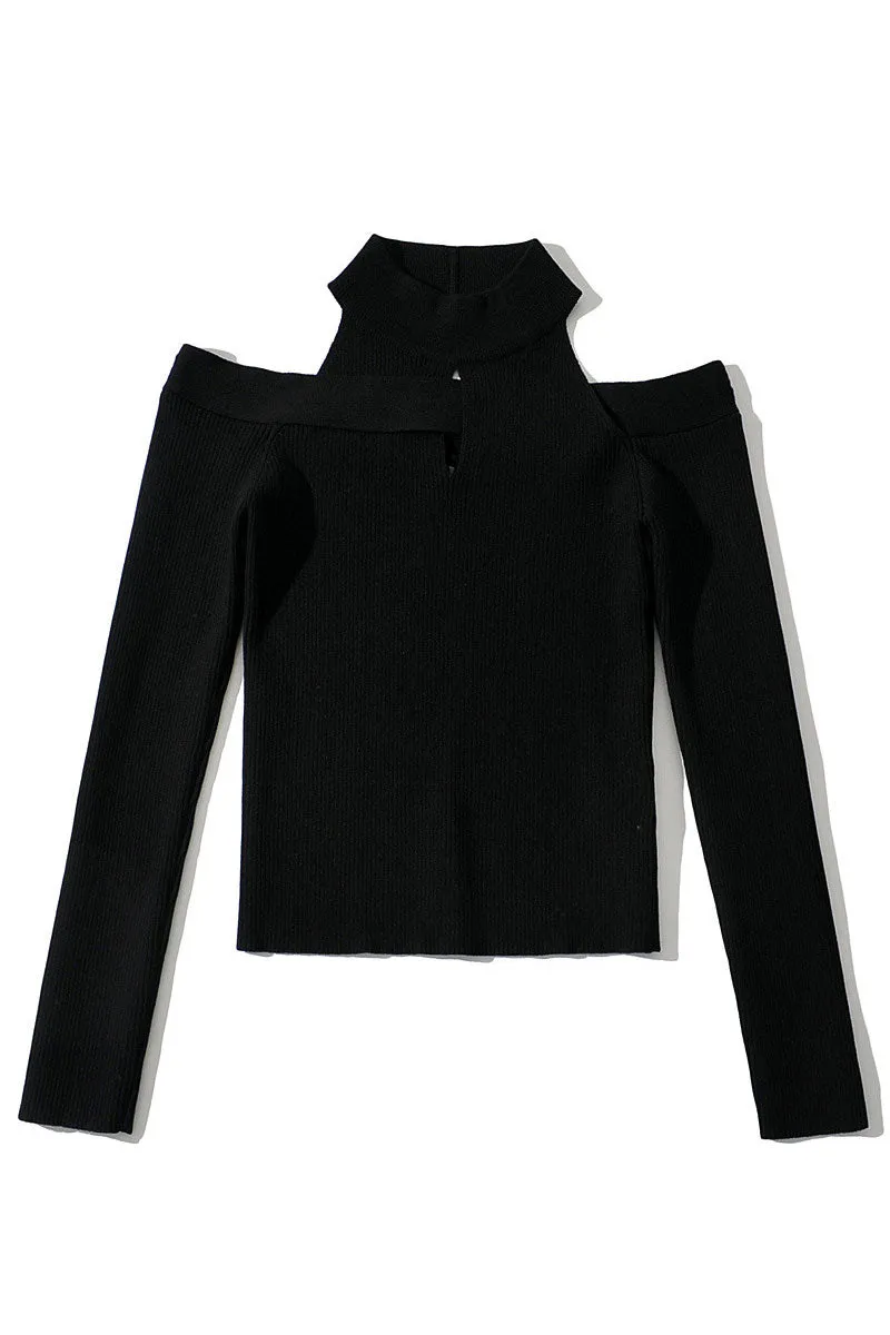 WJ0107 Cold Shoulder Fitted Shirt