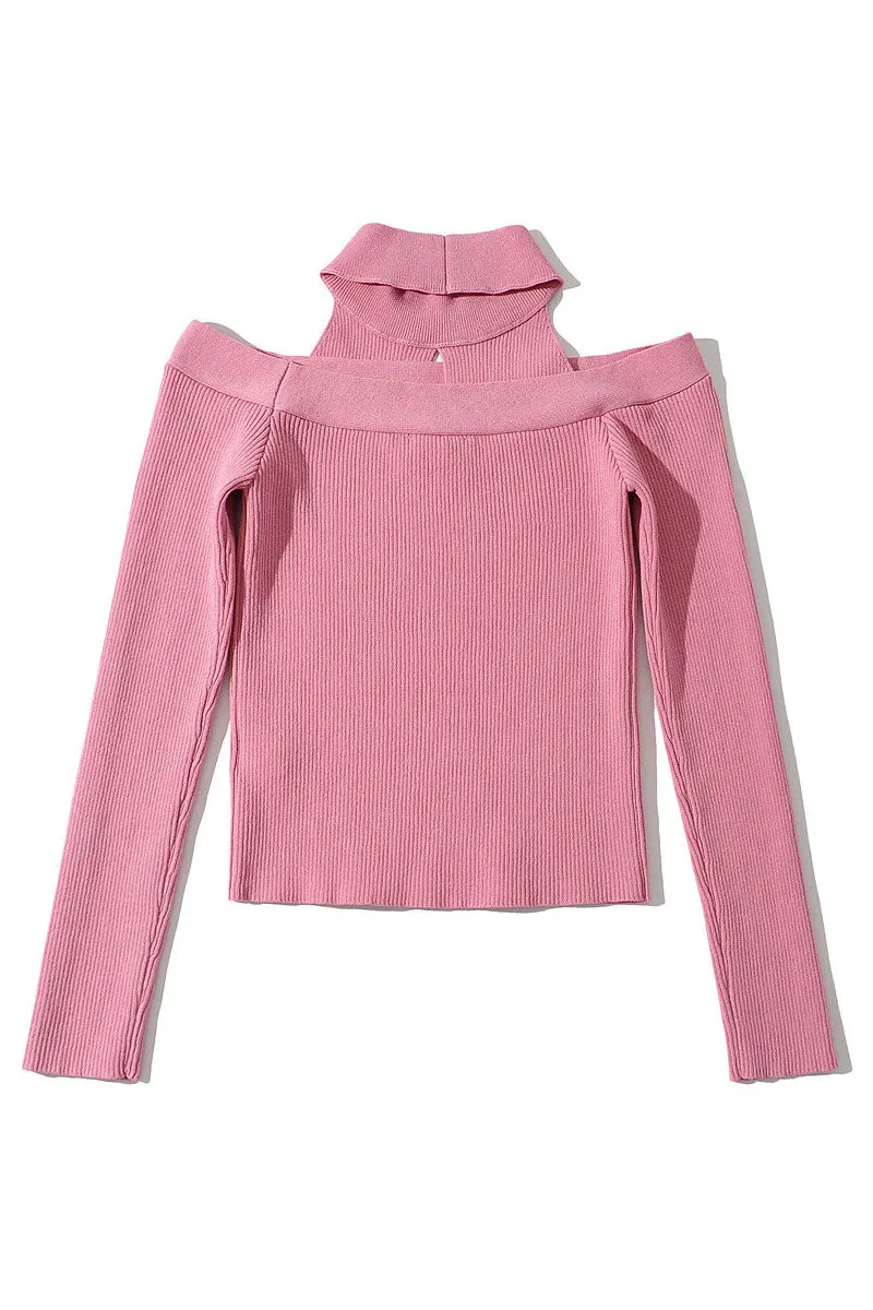 WJ0107 Cold Shoulder Fitted Shirt