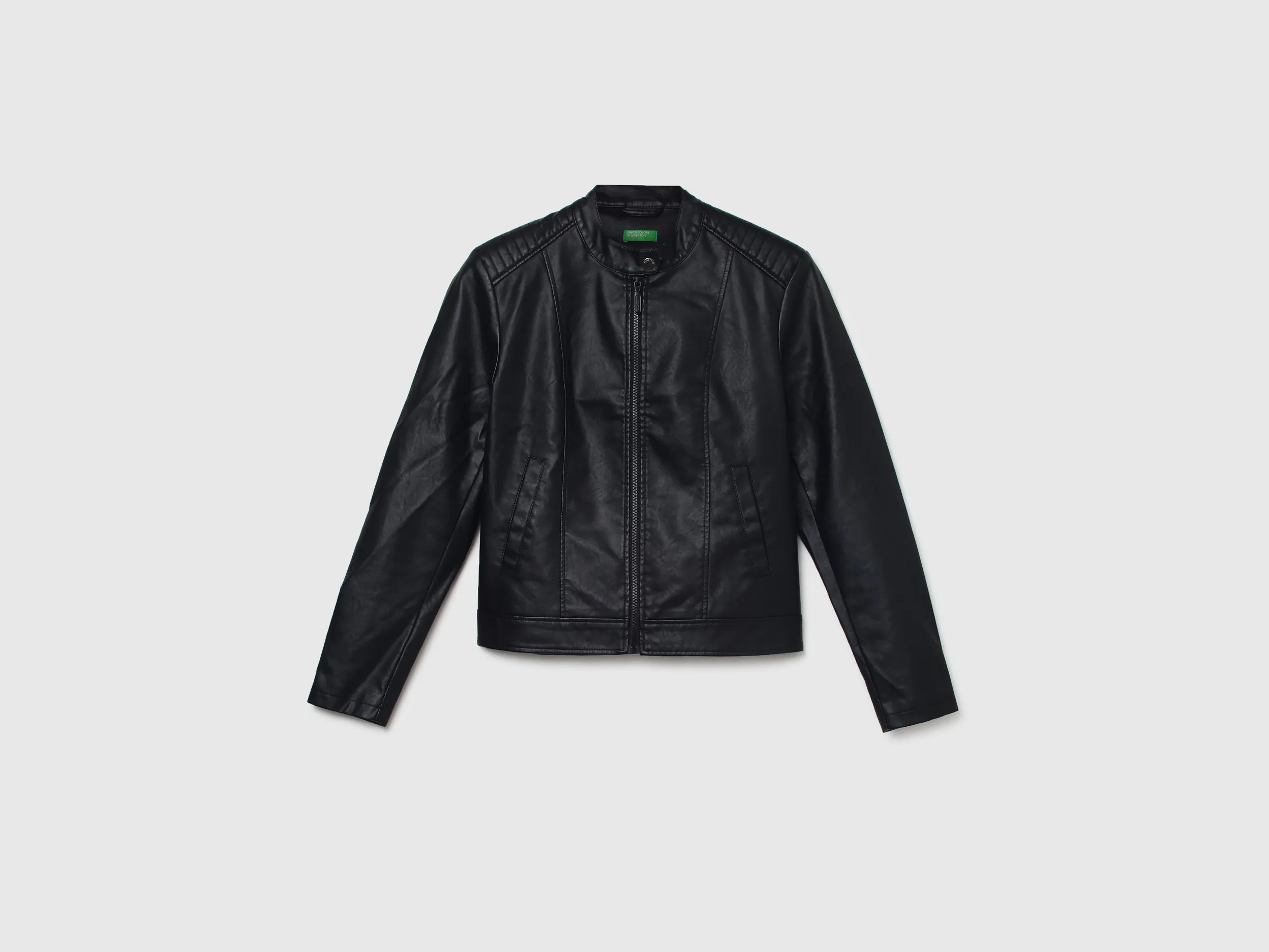 Women Solid Band Collar Jacket