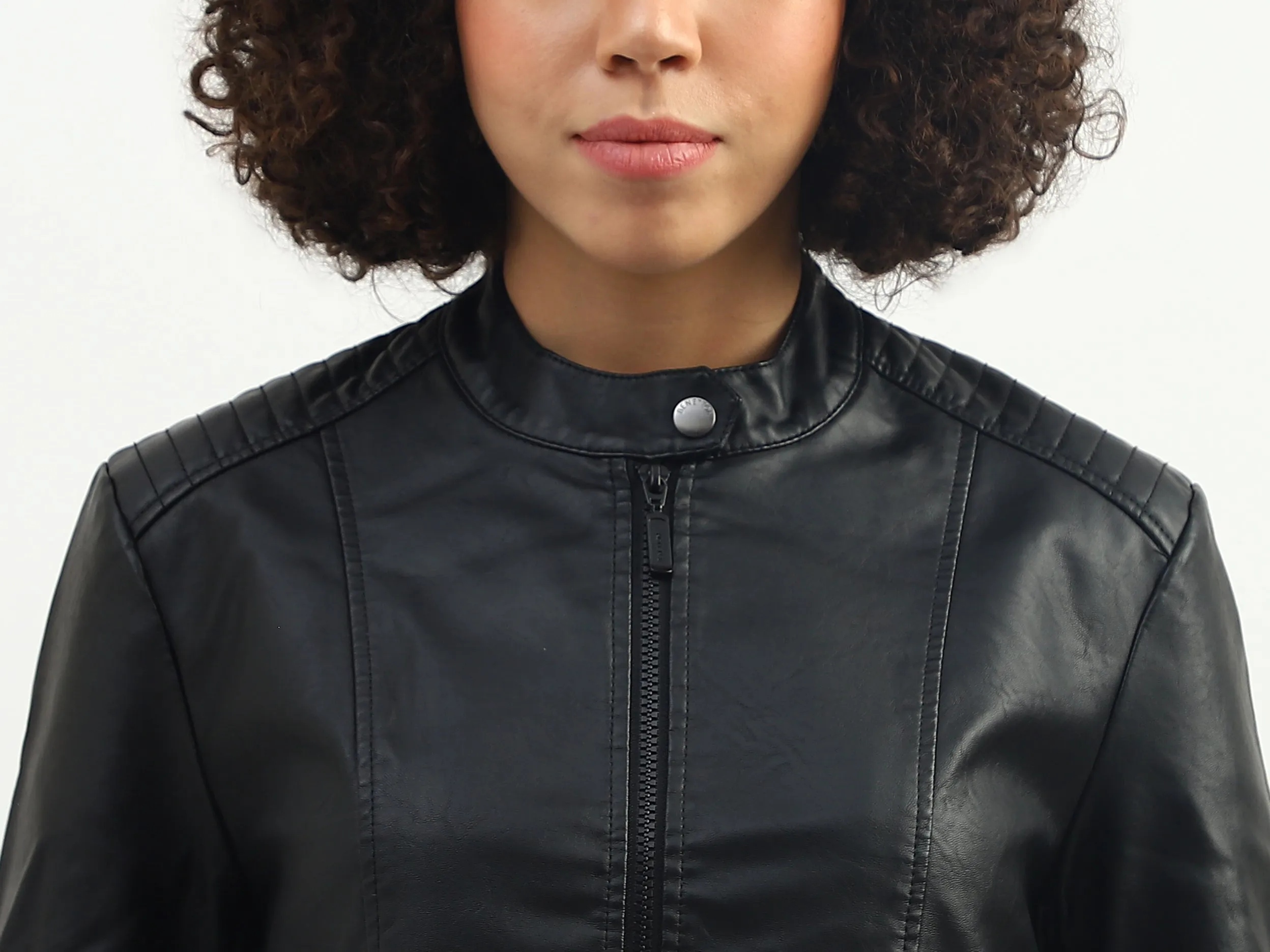 Women Solid Band Collar Jacket