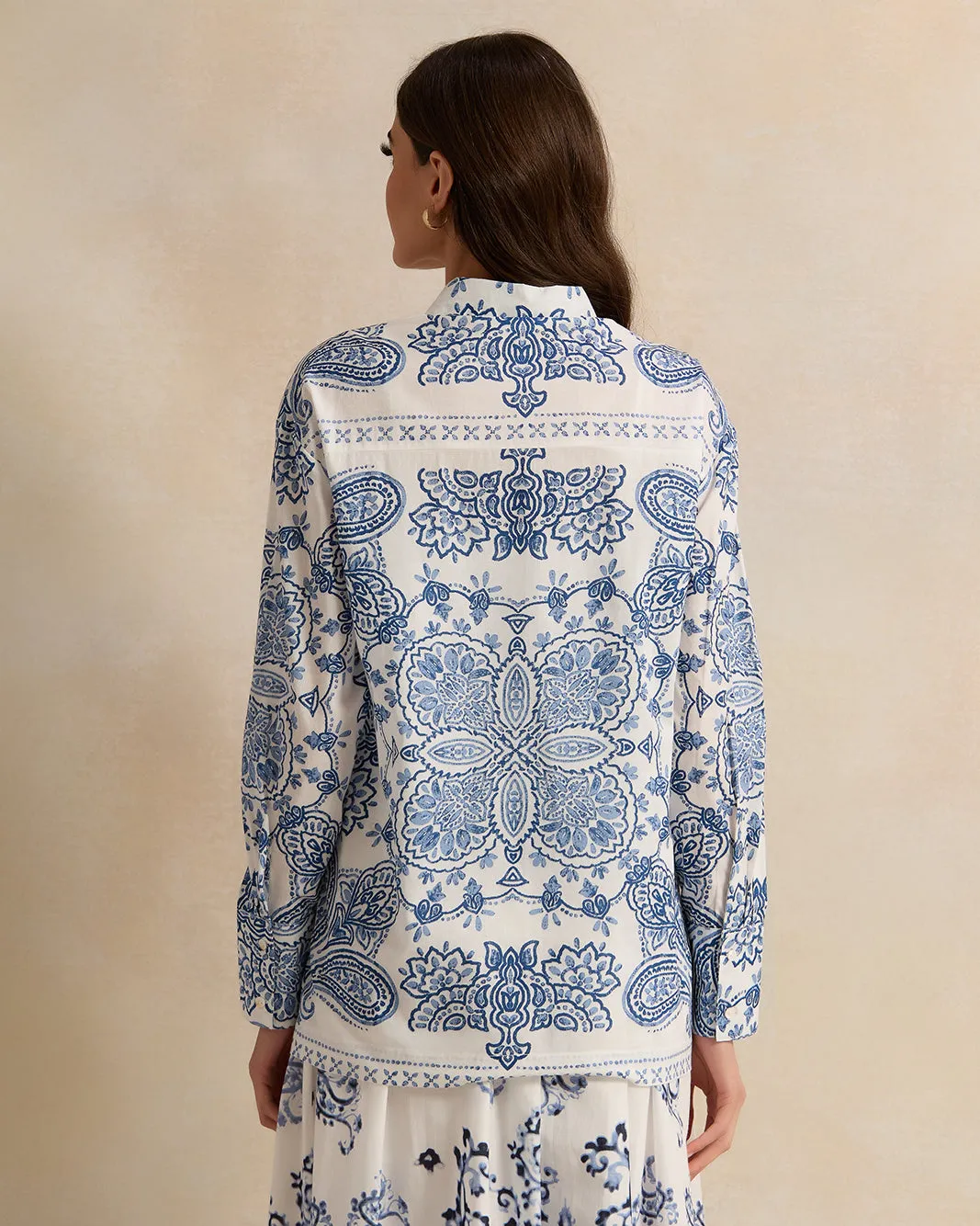 Women White Printed Shirt