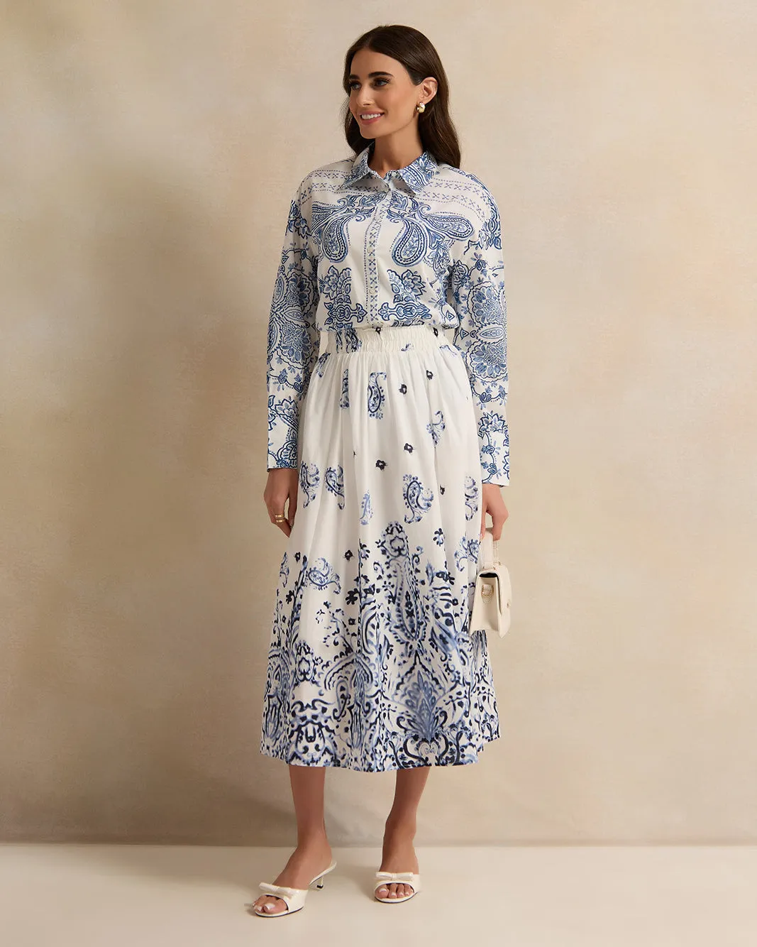 Women White Printed Shirt