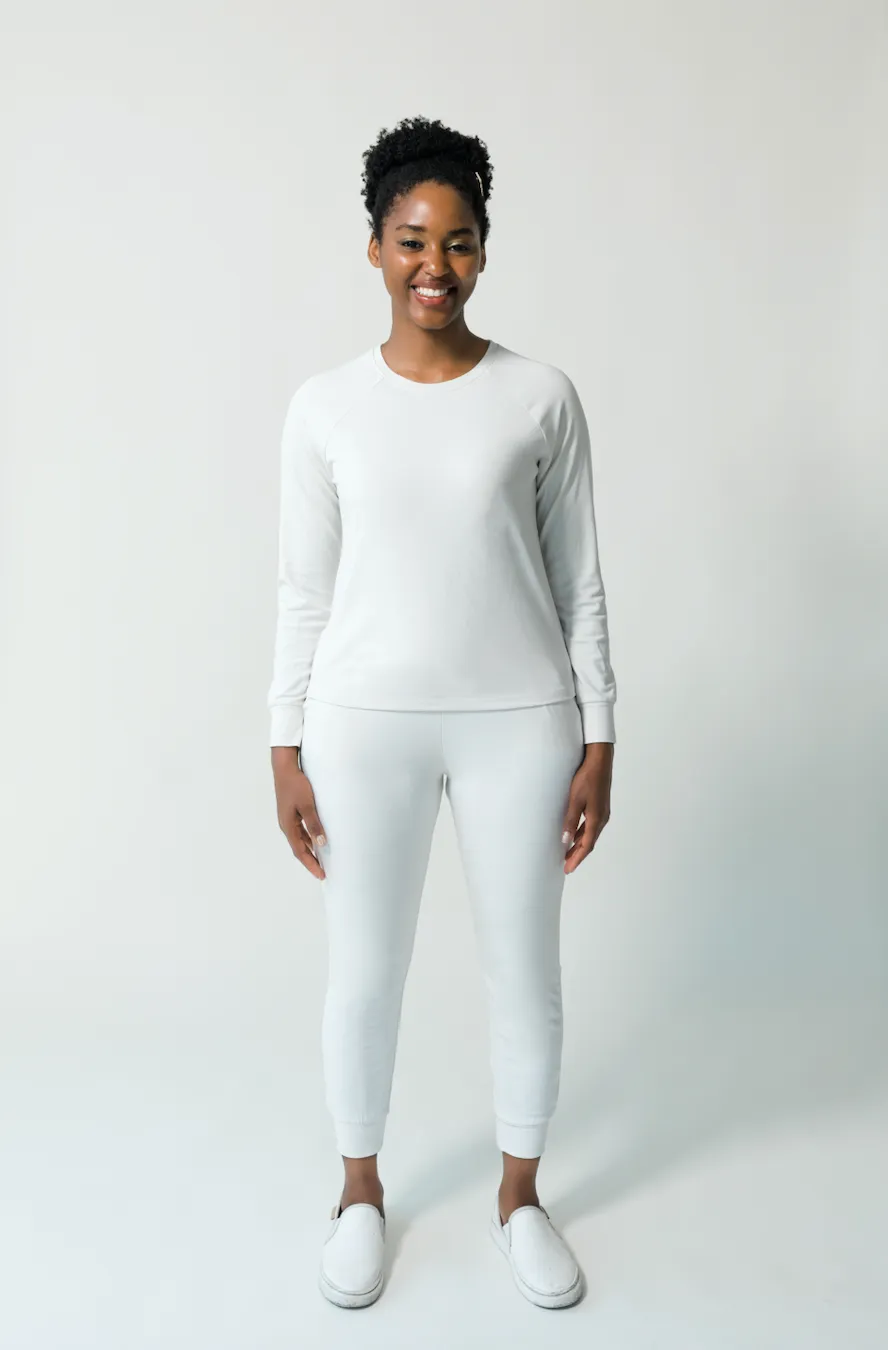 Women's Plain Bamboo Jogger & Pullover Set- Navy