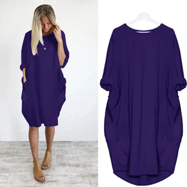Women’s Relaxed Fit Casual Dress with Pocket