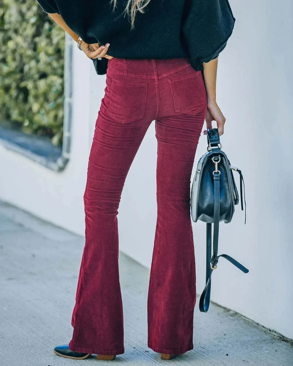 Women’s Slim Fit High-Waisted Flared Trousers