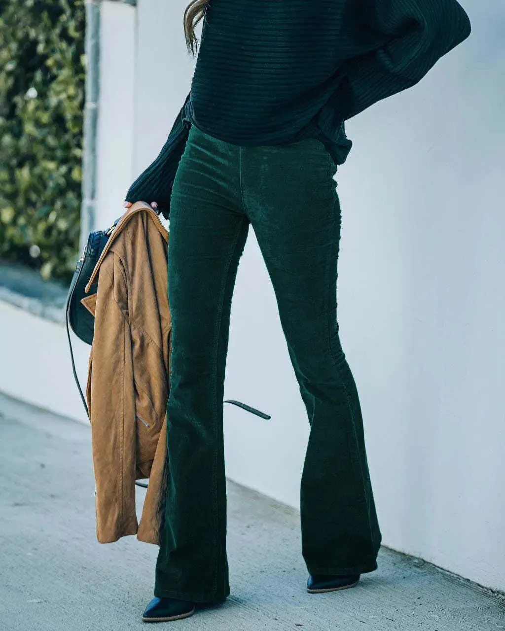 Women’s Slim Fit High-Waisted Flared Trousers