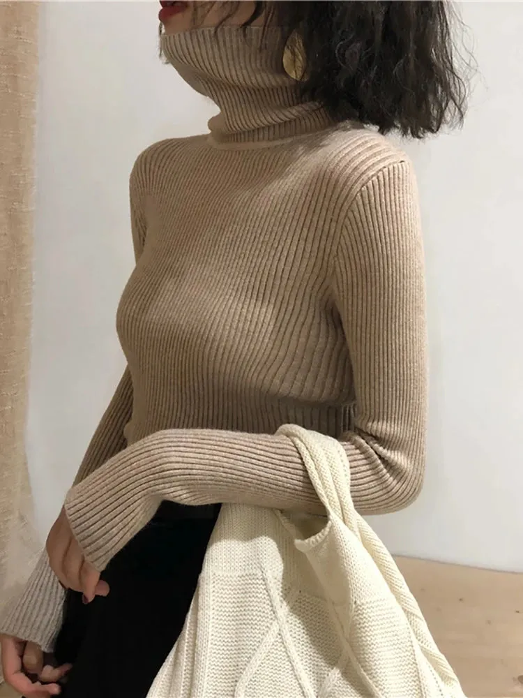 Women's Slim Turtleneck Knitted Sweater