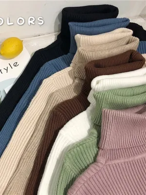 Women's Slim Turtleneck Knitted Sweater