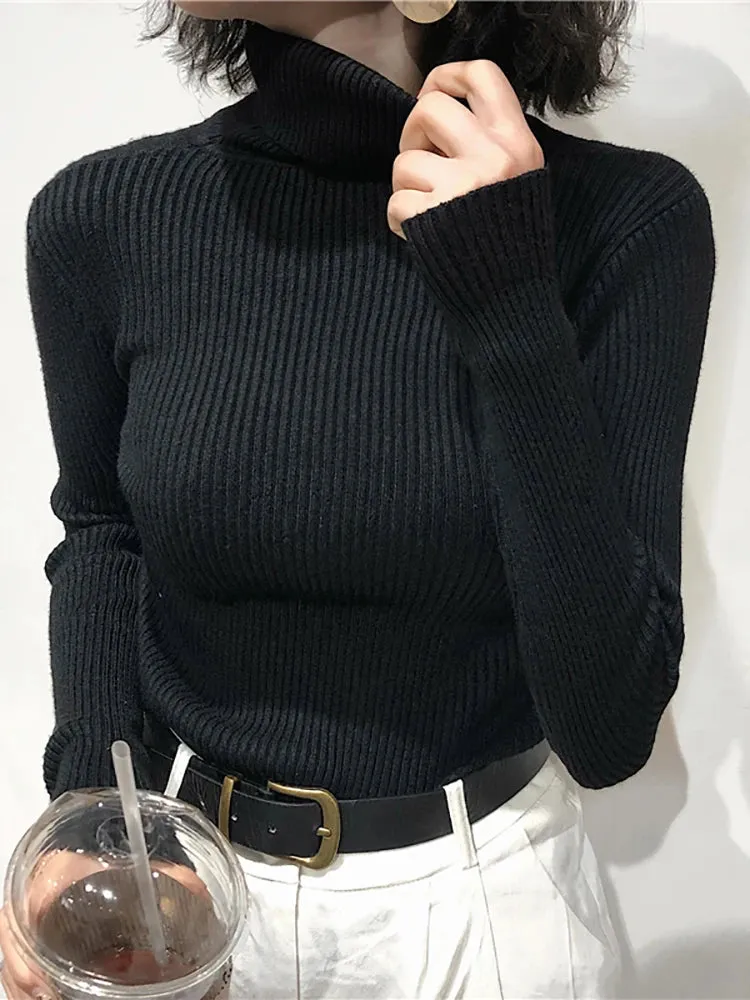 Women's Slim Turtleneck Knitted Sweater