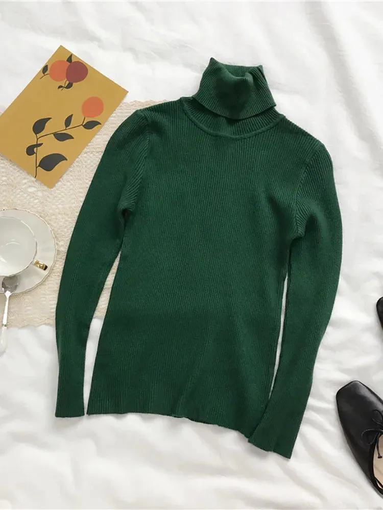 Women's Slim Turtleneck Knitted Sweater