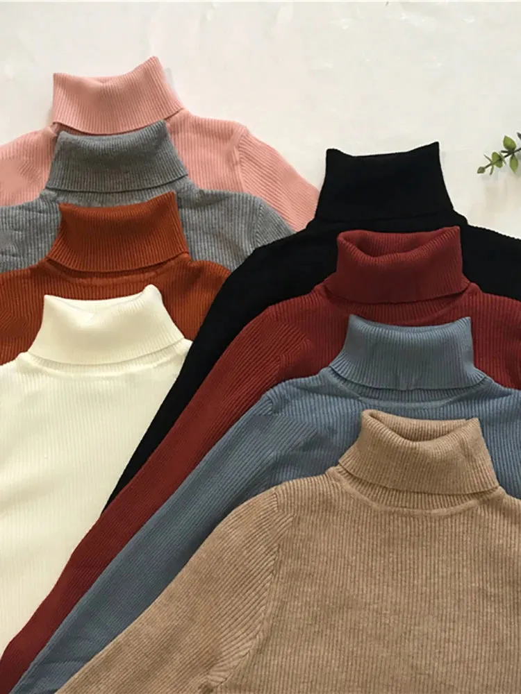 Women's Slim Turtleneck Knitted Sweater