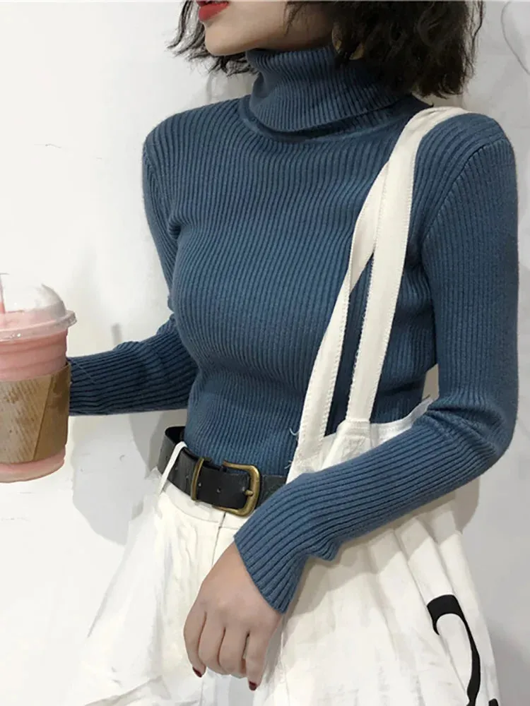 Women's Slim Turtleneck Knitted Sweater