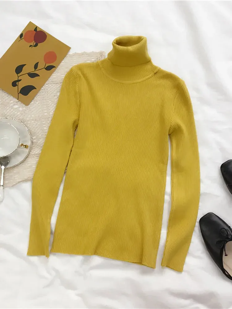 Women's Slim Turtleneck Knitted Sweater