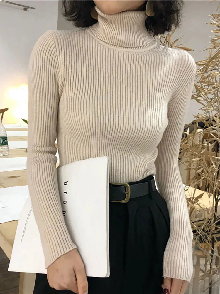 Women's Slim Turtleneck Knitted Sweater