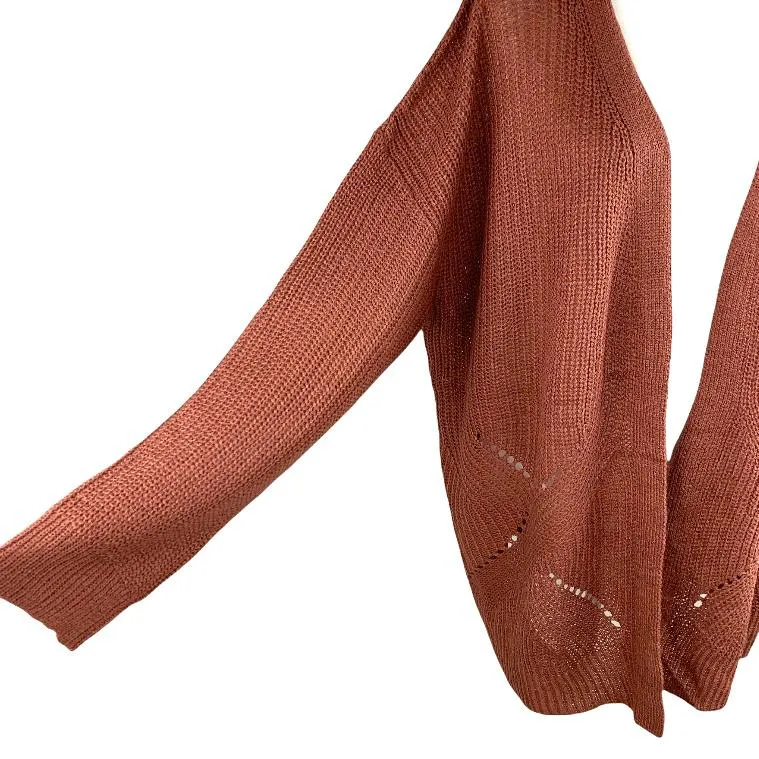 Women's Top Brown Sweaters Knitted Plus Size Cardigan