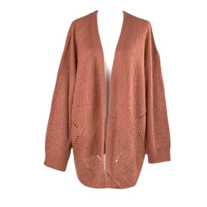 Women's Top Brown Sweaters Knitted Plus Size Cardigan