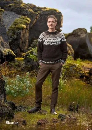 Wool Sweater - Skarfar - Dark Brown