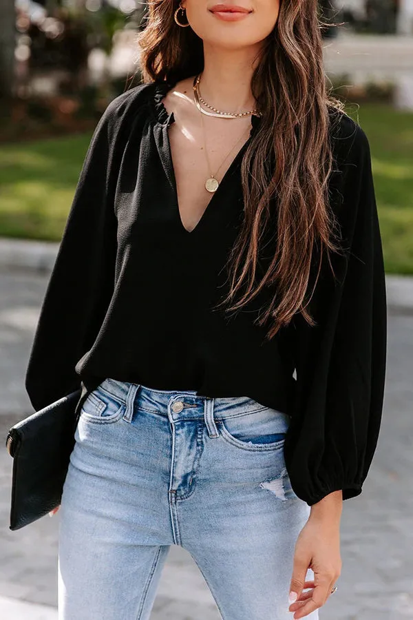 Work Life Balance V-Neck Blouse