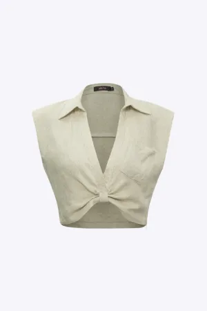 Xavia - Stylish Twist Hem Woman's Sleeveless Top