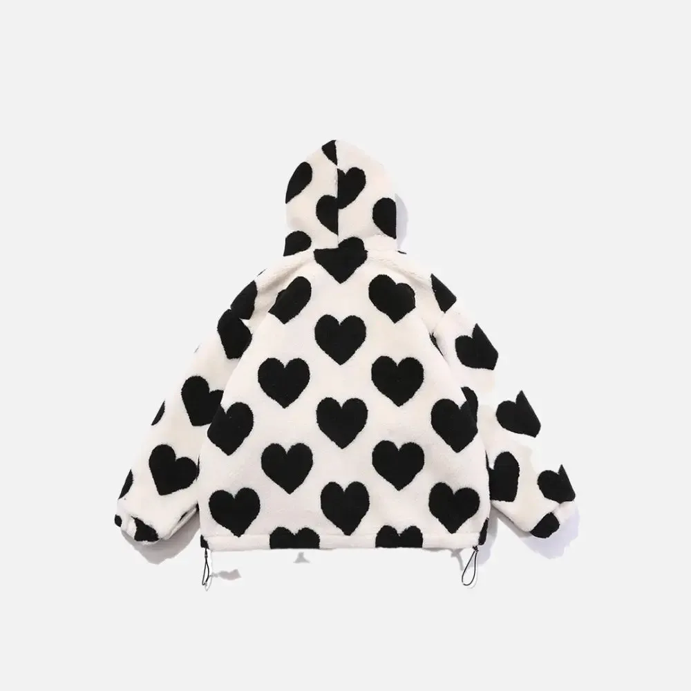 Y2K Heart-Shaped Jacket for Retro Style and Comfort