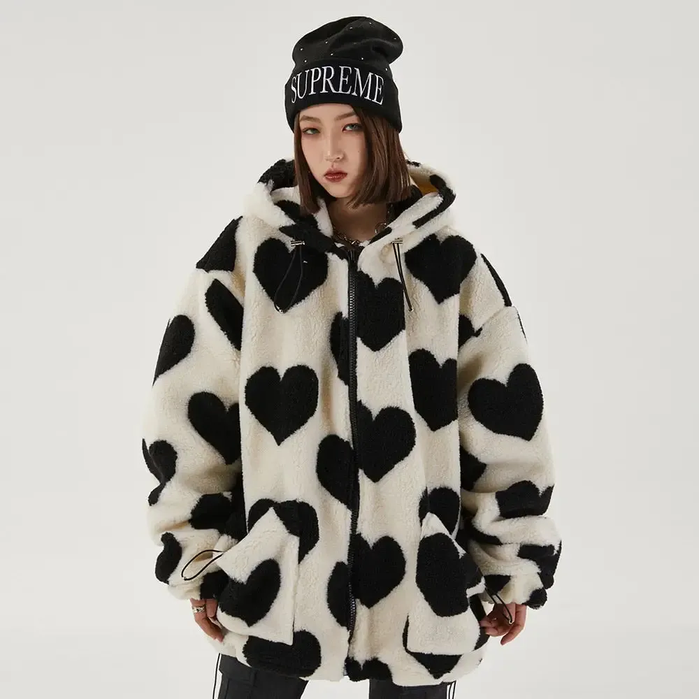 Y2K Heart-Shaped Jacket for Retro Style and Comfort