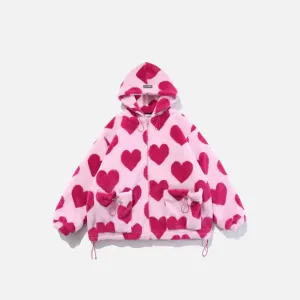 Y2K Heart-Shaped Jacket for Retro Style and Comfort