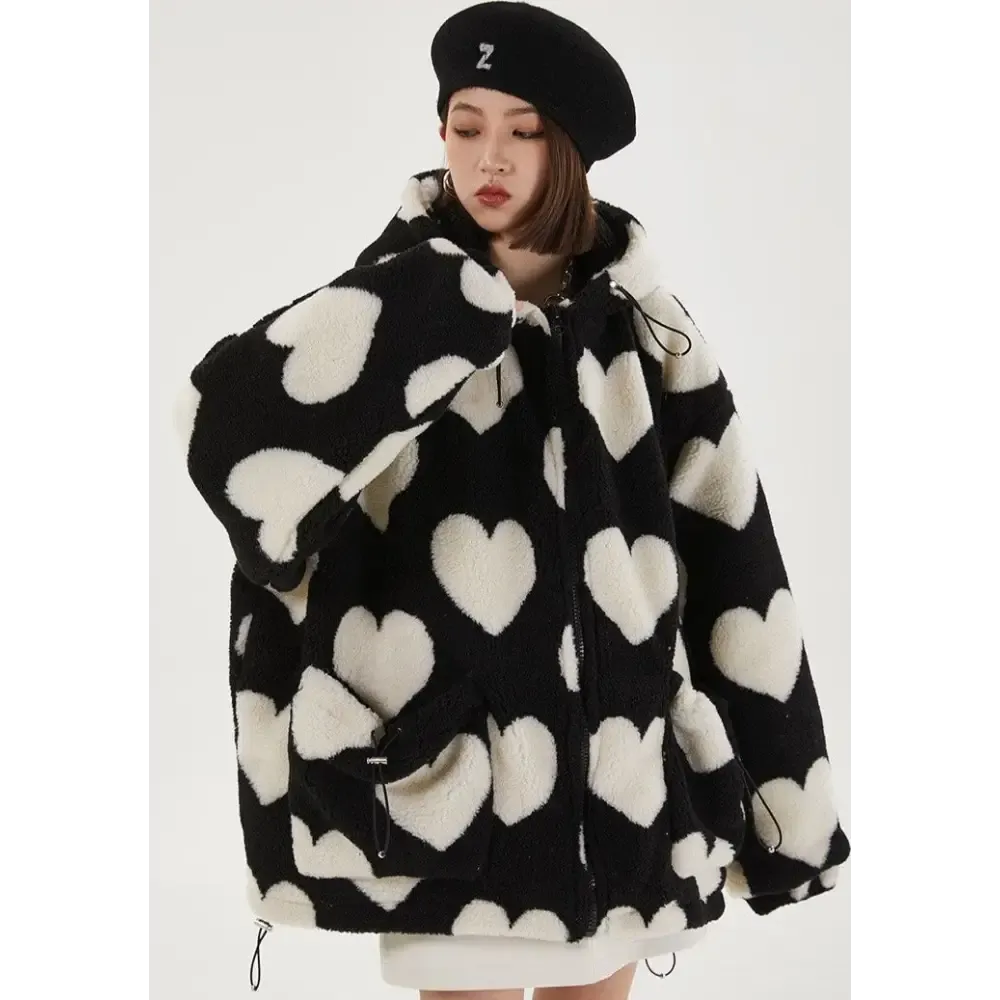 Y2K Heart-Shaped Jacket for Retro Style and Comfort